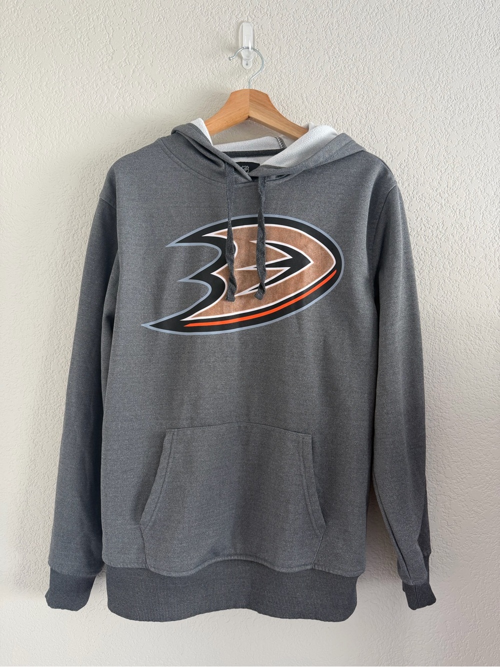 Fanatics Gray Anaheim Ducks Hoodie with Orange Accent